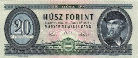 1969. 20Ft (2x) egymás utáni sorszámmal T:I-(enyhe hajlás)