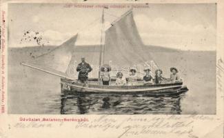 Balatonberény Iza Schönnauer vitorlás csónakja a Balatonon (EB)