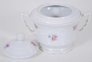 Matricás díszítésű jelzett Zsolnay porcelán cukortartó / 
Zsolnay porcelain sugar bowl, 15x12cm