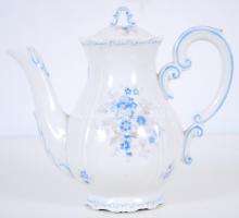 Virágokkal díszített, pajzspecsétes Zsolnay porcelán teakiöntő /  Zsolnay porcelain tea kettle with floral decoration, 17cm