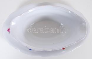 Matricás díszítésű, pajzspecsétes Zsolnay szószos tál / 
Zsolnay porcelain sauce bowl with floral de...