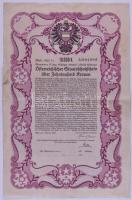 Ausztria / Bécs 1868. 2db Államadóssági kötvény 100/1000 Guldenről, szelvényekkel T:többször hajtva,...