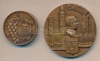 DN "Eger" Br emlékérem (32mm) + DN "Macon" Br emlékérem szign.: Coutre (49mm) T:1