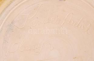 2 db fazekas dísztányér, jelzettek, hibátlanok, d:26, 28 cm