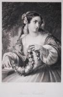 Leonora Sanvitale, acélmetszet, megjelent a Goethe galéria című könyvben, Lipcse 1864, 11×16 cm