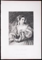 Leonora Sanvitale, acélmetszet, megjelent a Goethe galéria című könyvben, Lipcse 1864, 11×16 cm