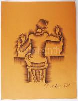 Molcár C Pál grafikai másolat, ceruza, papír, 32×25 cm