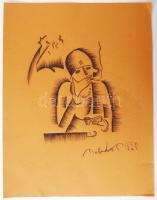 Molcár C Pál grafikai másolat, ceruza, grafit, 32×25 cm