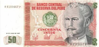 Peru 1987. 50I (3x) + 100I (3x) + 500I (2x) T:I Peru 1987. 50 Intis (3x) + 100 Intis (3x) + 500 Intis (2x) C:Unc
