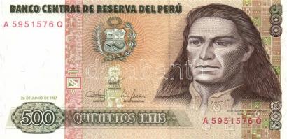 Peru 1987. 50I (3x) + 100I (3x) + 500I (2x) T:I
Peru 1987. 50 Intis (3x) + 100 Intis (3x) + 500 Inti...