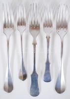 Cca 1930 5 db klf. ezüstözött alpaka villa