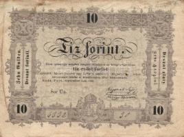 1848. 10Ft "Kossuth bankó" T:III kis szakadás