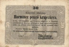 1849. 30Kr "Kincstári utalvány" (2x) T:II-,III