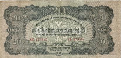 1936-45. 10P (2x) + 20P + 20P V.H. + 100P (2x) + 500P (2x) + 1000P (2x) + 10.000P bélyeggel (5x) T:I...