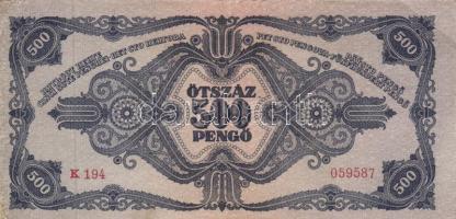 1936-45. 10P (2x) + 20P + 20P V.H. + 100P (2x) + 500P (2x) + 1000P (2x) + 10.000P bélyeggel (5x) T:I...