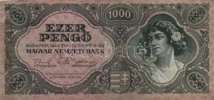 1936-45. 10P (2x) + 20P + 20P V.H. + 100P (2x) + 500P (2x) + 1000P (2x) + 10.000P bélyeggel (5x) T:I...