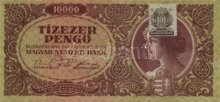 1936-45. 10P (2x) + 20P + 20P V.H. + 100P (2x) + 500P (2x) + 1000P (2x) + 10.000P bélyeggel (5x) T:I...