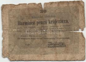 1849. 15Kr (2x) + 30Kr (4x) "Kincstári utalvány" T:III,IV,V