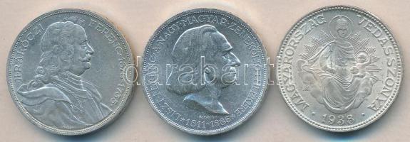 1935. 2P Ag "Rákóczi" + 1936. 2P Ag "Liszt" + 1938. 2P Ag "Madonna" T:1-,2