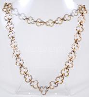 Aranyozott ezüst (Ag) lánc treff-formájú szemekből /  Gold plated silver necklace, 51cm, 75gr