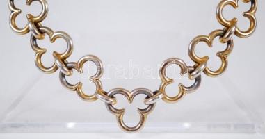 Aranyozott ezüst (Ag) lánc treff-formájú szemekből / 
Gold plated silver necklace, 51cm, 75gr