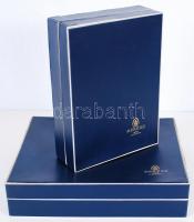 6db kézzel festett aranyozott jelzett Herendi tálka díszdobozban / 
6 hand painted gold plated littl...