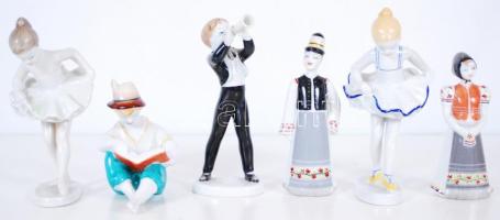 6db kézzel festett jelzett Hollóházi figura /  Hand painted Hollóházi porcelain figures