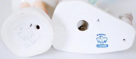 2db kézzel festett jelzett Aquincumi porcelán figura / 
Hand painted Aquincum porcelain figures, 12-...