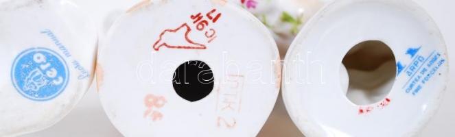 3db kézzel festett jelzett porcelán figura / 
Hand painted porcelain figures, 13cm