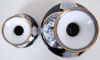 Szász Endre után, 2db jelzett Hollóházi váza az Arcok c. sorozatból / 
Hollóházi porcelain vases, 10...