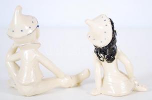 2db kézzel festett bakelit manófigura / 
Hand painted Bakelite fairy figures, 10cm