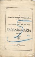 1908 A Tiszefüredi Kefegyár és Hengremalom Rt zárszámadása