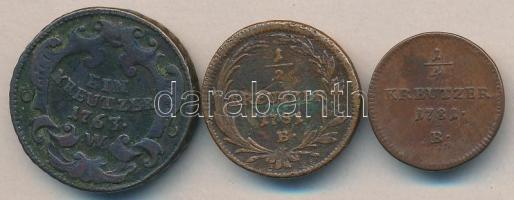 Ausztria/lengyel verdejel 1763W 1Kr "I. Ferenc" T:2-,3 + 1781B 1/4Kr + 1/2Kr "II. Józ...