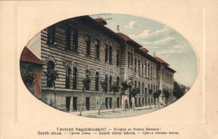 Nagykikinda Serbian street with the Serbian school (EK)