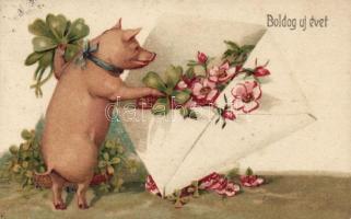 New Year pig litho