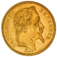 Franciaország/II. Császárság 1864A 20Fr Au (6,46g/0.900) "III. Napóleon" T:1-,2 ph. France/Second Empire 1864A 20 Francs Au (6,46g/0.900) "Napoleon III" C:AU,XF edge error