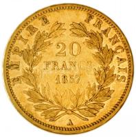 Franciaország/Második Császárság 1857A 20Fr Au "III. Napóleon" Párizs (6.46g/0.900) T:2/2-...