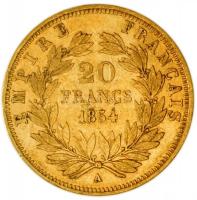 Franciaország/Második Császárság 1854A 20Fr Au "III. Napóleon" Párizs (6.42g/0.900) T:2/2-...