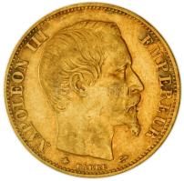 Franciaország/Második Császárság 1859BB 20Fr Au "III. Napóleon" Strasbourg (6.42g/0.900) T:2- France/Second Empire 1859BB 20 Francs Au "Napoleon III" Strasbourg (6.42g/0.900) C:VF