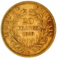 Franciaország/Második Császárság 1859BB 20Fr Au "III. Napóleon" Strasbourg (6.42g/0.900) T...