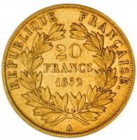 Franciaország/Második Császárság 1852A 20Fr Au "III. Napóleon" Párizs (6.41g/0.900) T:2-
F...