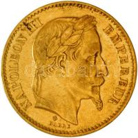 Franciaország/II. Császárság 1867BB 20Fr Au (6,47g/0.900) "III. Napóleon" Strasbourg T:1-,2 France/Second Empire 1867BB 20 Francs Au (6,47g/0.900) "Napoleon III" Strasbourg C:AU,XF