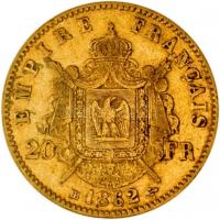 Franciaország/Második Császárság 1862BB 20Fr Au "III. Napóleon" Strasbourg (6.41g/0.900) T...