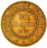 Franciaország/Modern Köztársaság 1897A 20Fr Au "Álló Genius" Párizs (6.46g/0.900) T:2/2-
F...