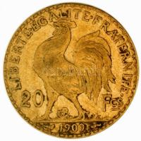 Franciaország/Modern Köztársaság 1909. 20Fr Au "Kakas" utánveret (6.44g/0.900) T:2-/3
Fran...