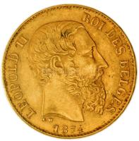 Belgium 1874. 20Fr Au (6.46g/0.900) "II. Lipót" T:2 Belgium 1874. 20 Francs Au (6.46g/0.900) "Leopold II" C:XF
