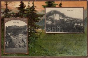 Krapina Gajev square, old town, litho