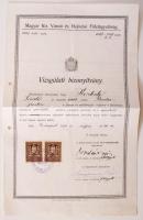 1931 Motorkezelői Vizsgálati bizonyítvány, magyarul németül