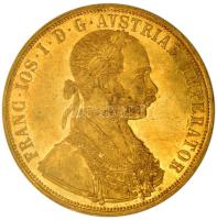 Ausztria 1915. 4 dukát Au "Ferenc József" (13.99g/0.986) utánveret T:1- Austria 1915. 4 Ducat Au "Franz Joseph I" (13.99g/0.986) restrike C:AU