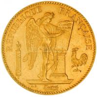 Franciaország / Modern Köztársaság 1912A 100Fr Au "Álló Géniusz" (32.34g/0.900) Párizs T:1-,2 kis ph. France / Modern Republic 1912A 100 Francs Au "Standing Genius" (32.34g/0.900) Paris C:AU,XF small edge error